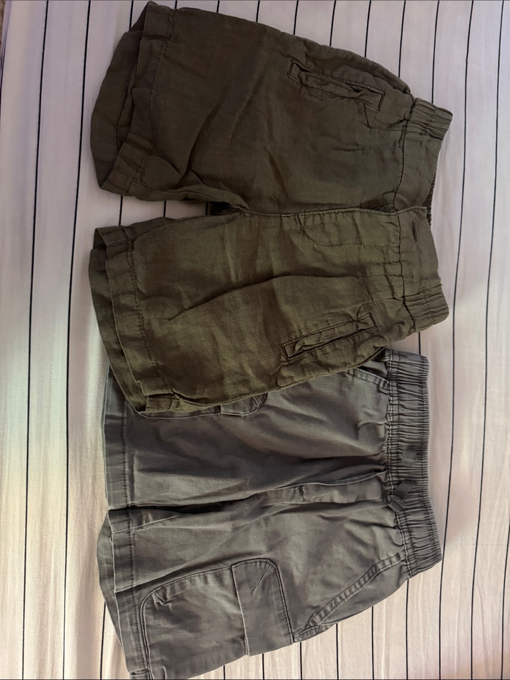 Zara Boys Olive Green and Gray Shorts